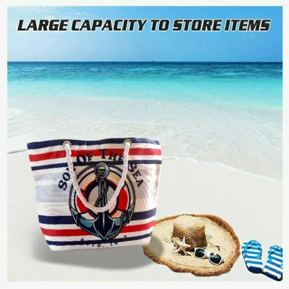 ● Eco Friendly Nautical Theme Beach Bag - Picture 16 of 16
